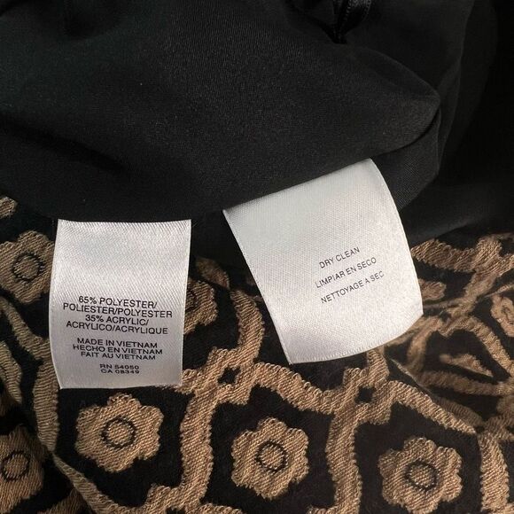 🔥🔥5 for $25🔥🔥 Nine West Allover Print Sleeveless Roll Collar Tan Knit Sheath - Picture 9 of 10